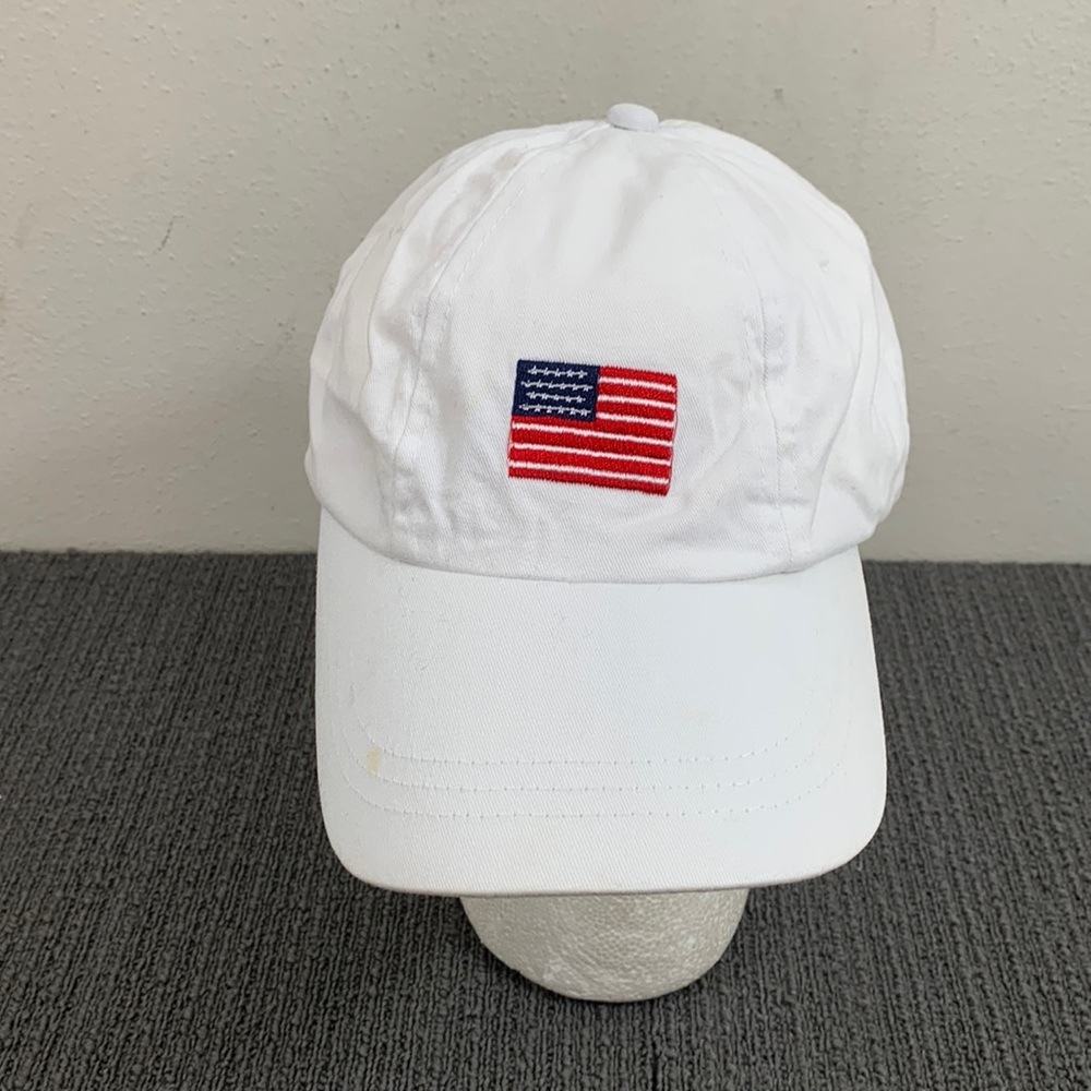 American Flag Baseball Hat Unisex One Size White Adjustable Strapback Cap Arlin